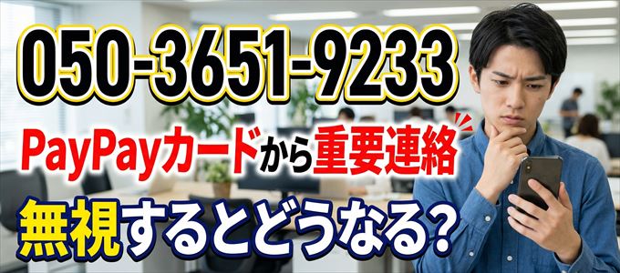 「05036519233」はPayPayカードから重要連絡