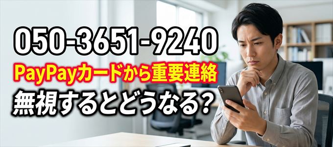 「05036519240」はPayPayカードから重要連絡